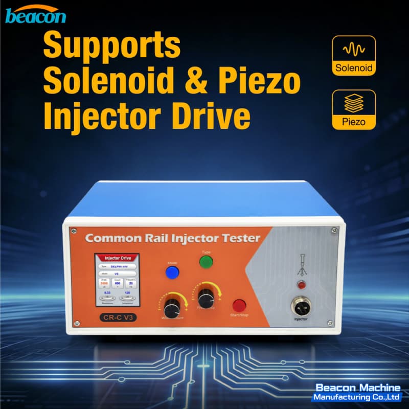 {BEACON MACHINE CR-C V3 Simulador de señales para inyectores diésel portátiles | Probador de inyectores Common Rail profesional}