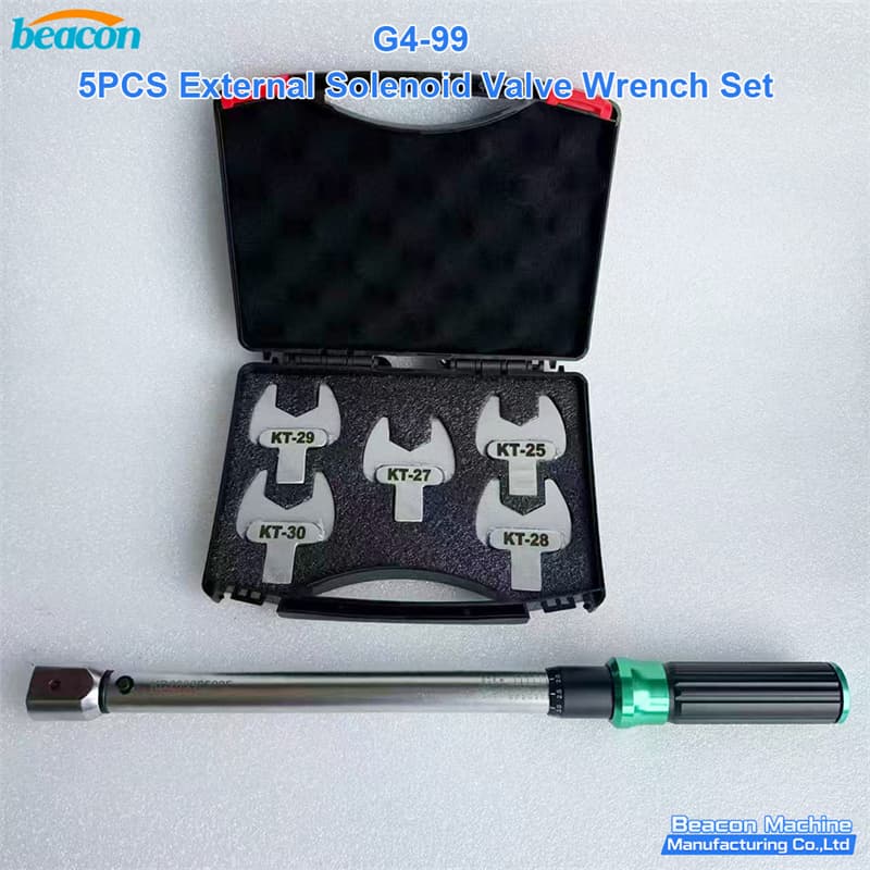 {BEACON MACHINE G4-99 Juego de 5 llaves para solenoide externo de common rail | Herramienta de Reparación de Inyectores}