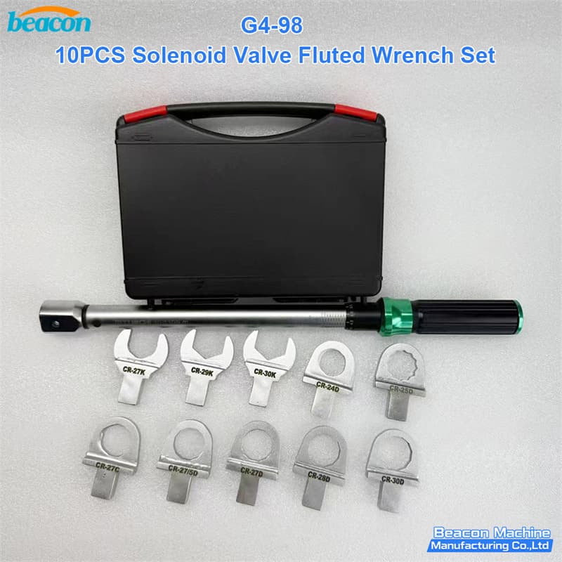 {BEACON MACHINE G4-98 Juego de 10 llaves estriadas para solenoide de inyectores diésel | Herramienta Inyector Common Rail profesional}
