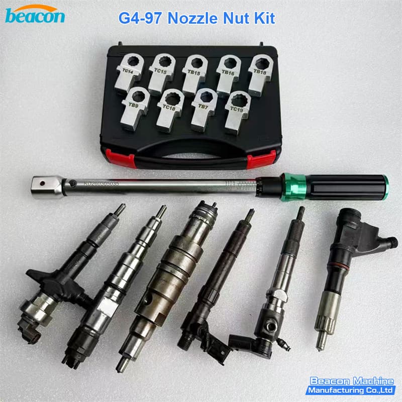 {BEACON MACHINE G4-97 Juego de llaves para tuerca de inyector common rail de alta precisión | Herramienta para inyectores diesel}