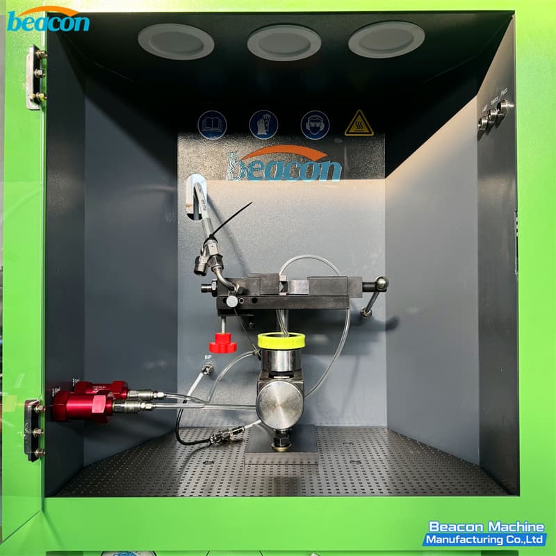 Área de trabajo del probador de inyectores common rail EPS290