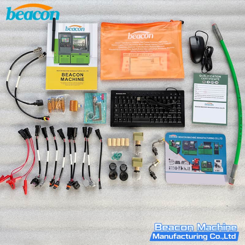 Kit completo de accesorios: cables, filtros, teclado y manuales para BEACON MACHINE EPS206-PLUS.
